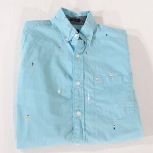 J Crew Nautical Fishing Bobber Print Slim Long Sleeve Shirt